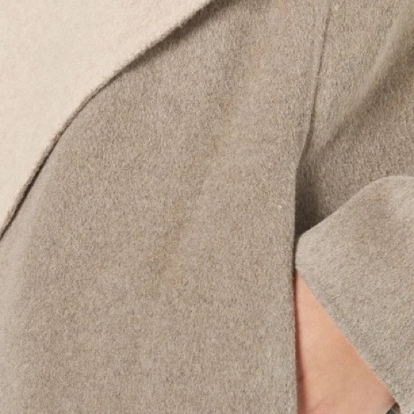 Diane von Furstenberg Jenna Reversible Wool Wrap Coat - Taupe/Oatmeal - Picture 5 of 8